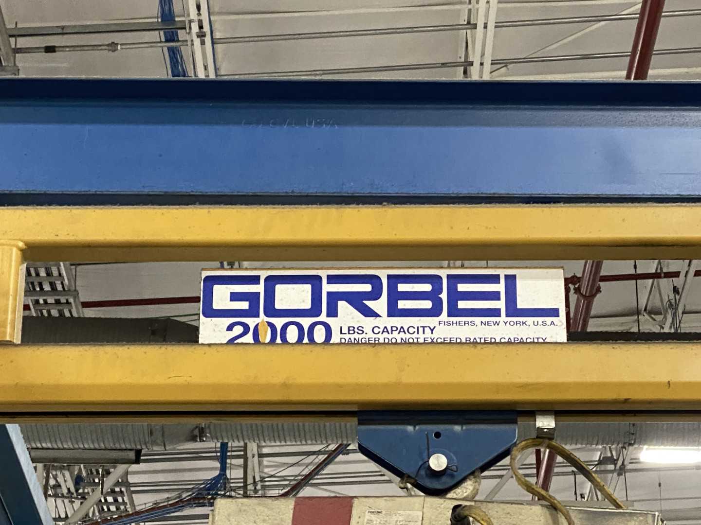 Gorbel Freestanding Workstation Bridge 2000 Lbs. Max Capacity 14' x 39' x 10' TS w/ Coffing 1Ton Hoist. 460V, 3-Phase, 1 HP