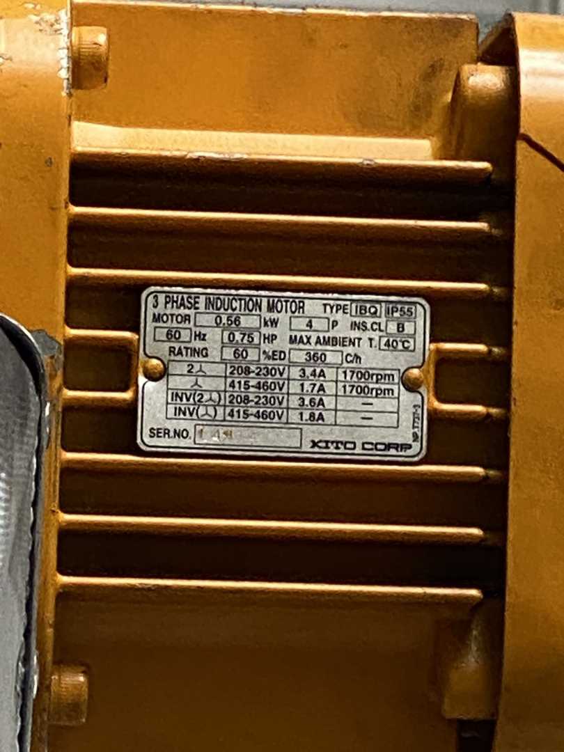 Caldwell Krane-King Gantry Crane 1000 Lbs. Max Capacity 22' x 23' x 10' TS w/ Harrington NER005LO 1Ton Hoist. 460V, 3-Phase, 3/4 HP