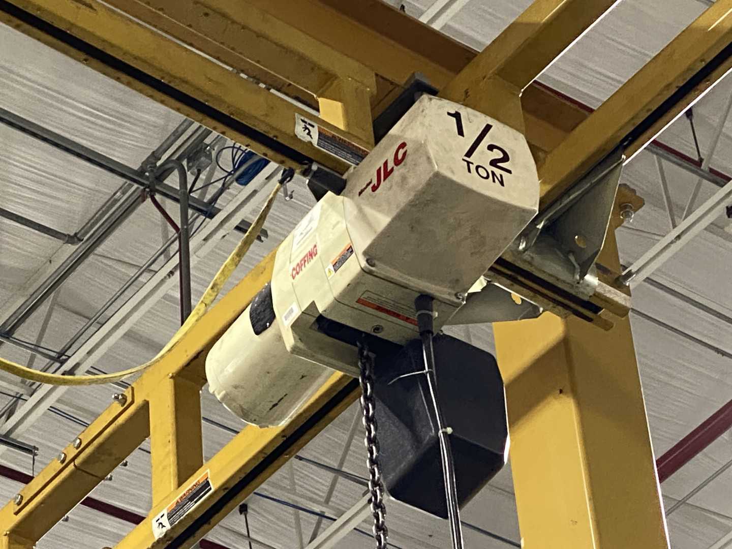 Spanco Freestanding Workstation Bridge 1000 Lbs. Max Capacity 20' x 36' x 17' TS w/ Coffing 1/2Ton Hoist. 460V, 3-Phase, 3/4 HP