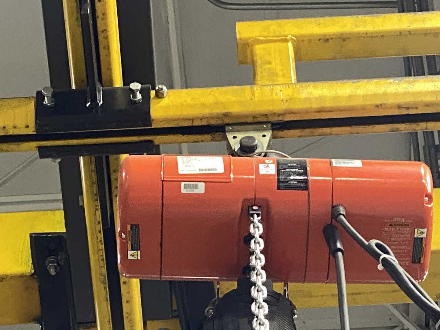 Transtation Freestanding Workstation Bridge 1000 Lbs. Max Capacity 24' x 54' x 17' TS w/ (2) CM Lodestar 1/2Ton Hoists. 460V, 3-Phase, 1/2 HP