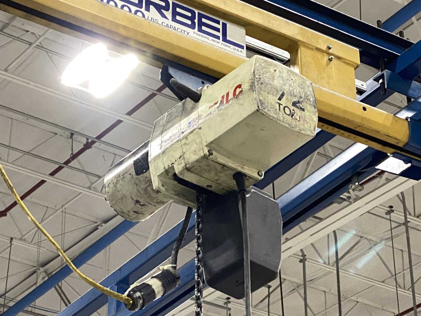 Gorbel Freestanding Workstation Bridge 1000 Lbs. Max Capacity 17' x 23' x 13' TS w/ Coffing JLC10163LCX 1/2Ton Hoist. 460V, 3-Phase, 1/2 HP