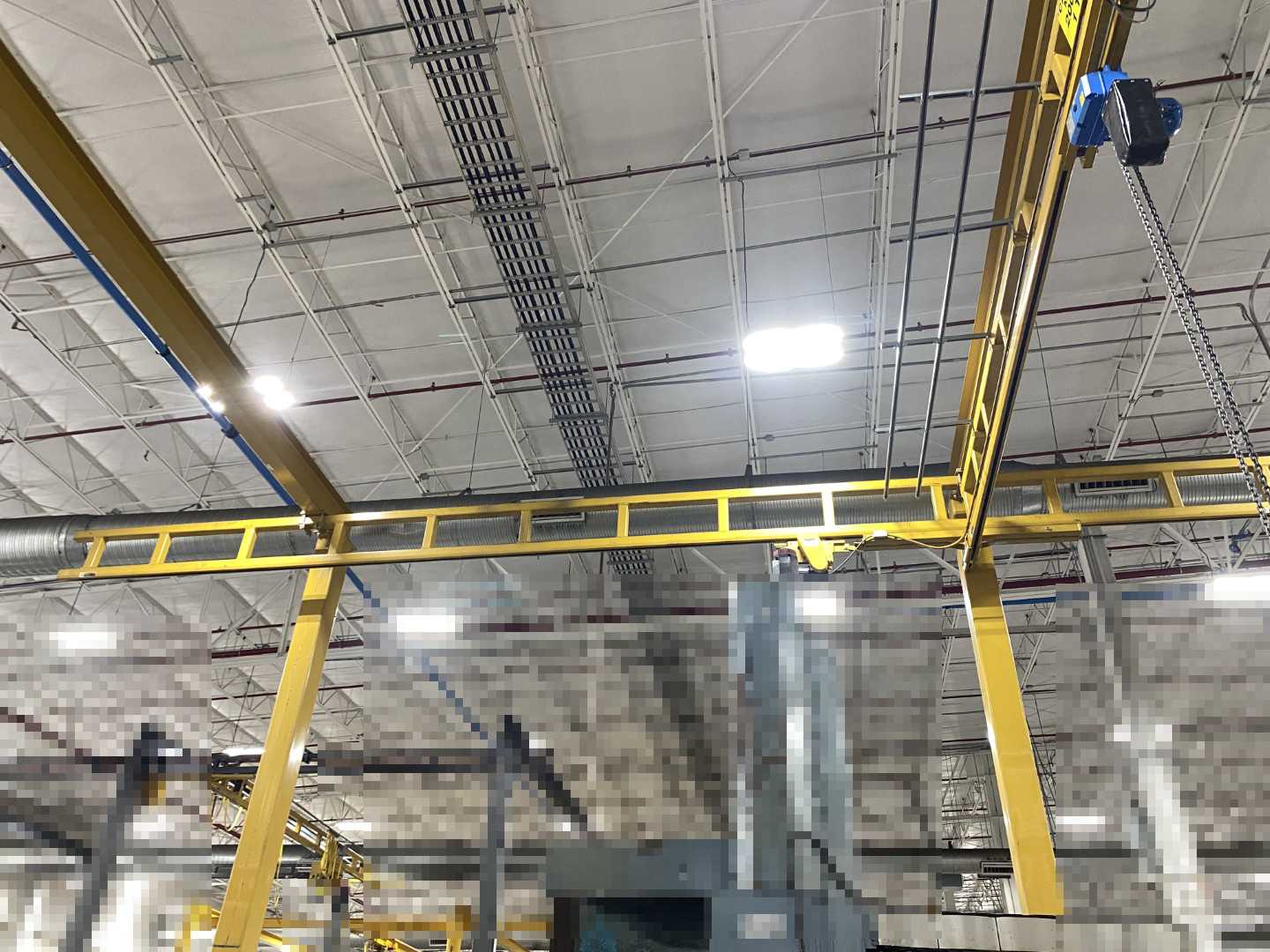 Spanco Freestanding Workstation Bridge 2000 Lbs. Max Capacity 24' x 40' x 12' TS w/ Vicinay ABK201-2004D 1Ton Hoist. 460V, 3-Phase, 1-1/4 HP