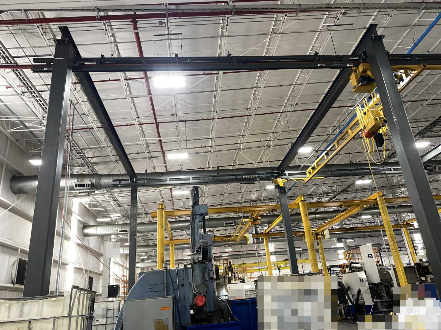 Spanco Freestanding Workstation Bridge 2000 Lbs. Max Capacity 26' x 54' x 18' TS w/ CM Lodestar 1Ton Hoist. 460V, 3-Phase, 1 HP