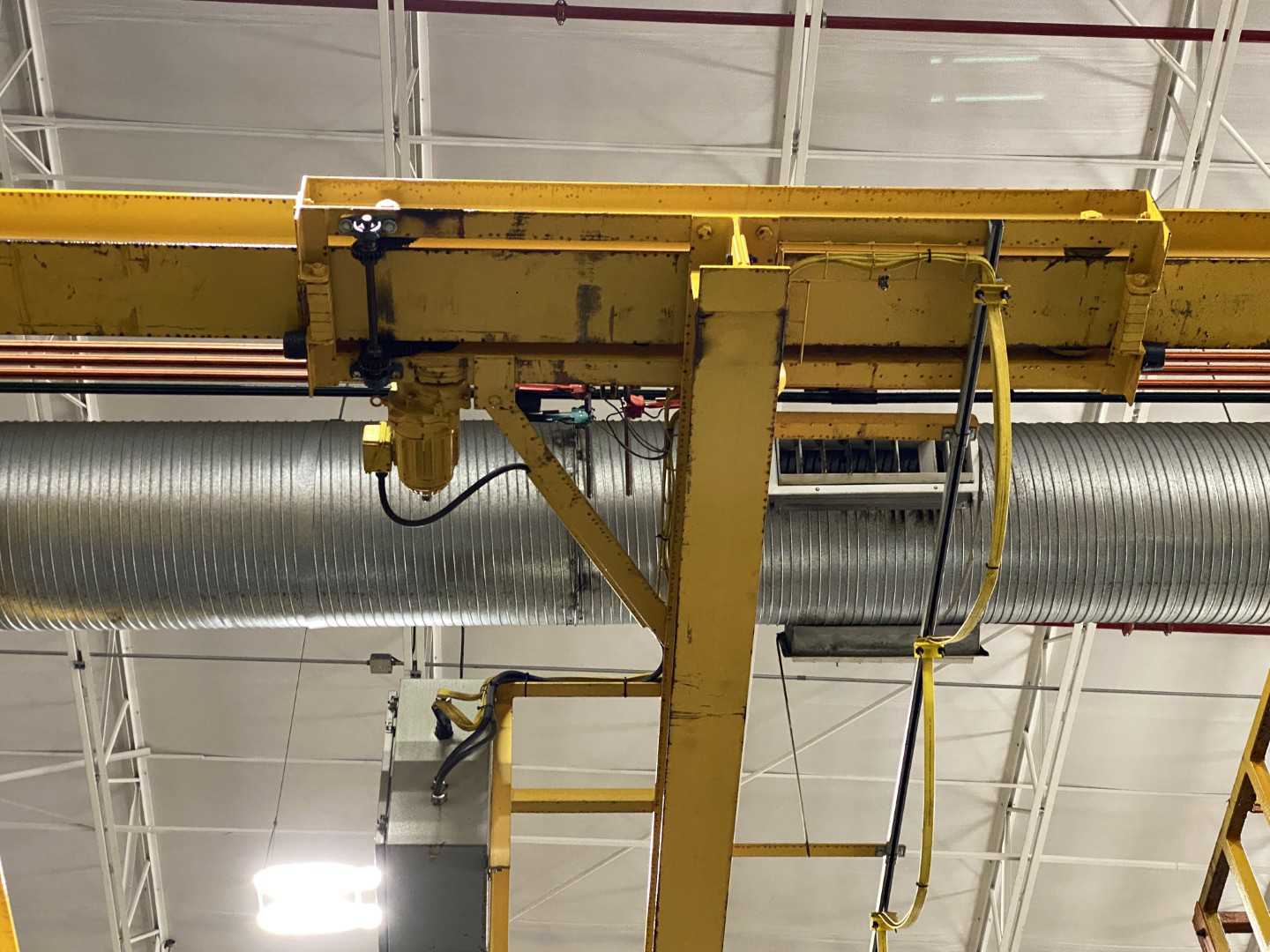 MBI Freestanding Workstation Bridge 2000 Lbs. Max Capacity 36' x 40' x 18' TS w/ CM Lodestar L 1Ton Hoists 460V, 3-Phase