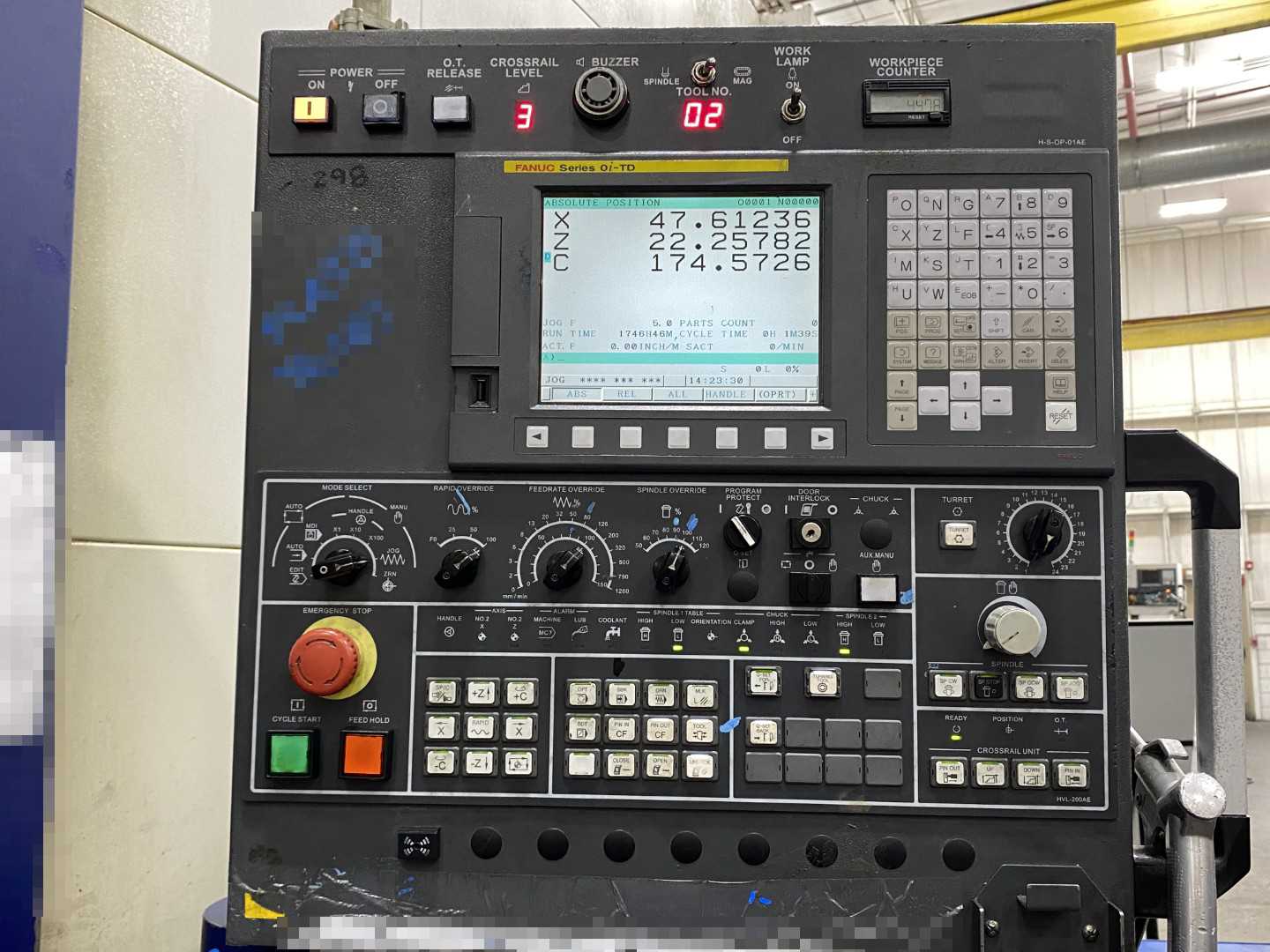 Honor Seiki VL-160CM 2015 CNC VTL Vertical Turning Center, Fanuc 0i-TF, C-Axis, Live Tooling, 78.7" Swing, 63" Table, 16-ATC, ULTRA LOW HOURS! 1,051 Hours