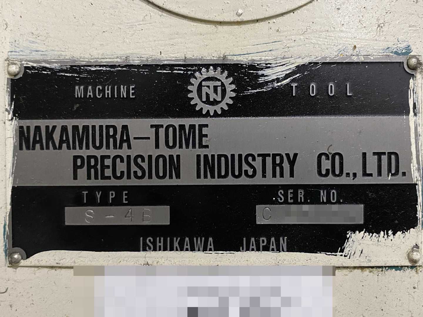 Nakamura-Tome Slant-4B CNC Horizontal Turning Center Fanuc 15-T, 53,341 Hours, 1992, 12" Chuck, 33.86" Swing, 20.47" Over Saddle, 18.31" Turn Dia, 63.38" Z-Travel, 10-Station Turret