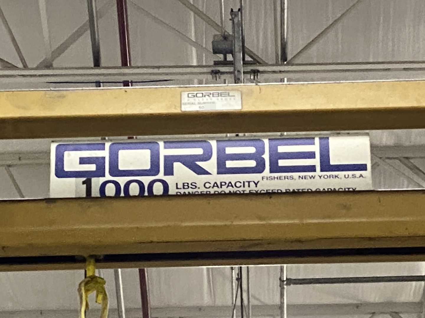 Gorbel Freestanding Workstation Bridge 1000 Lbs. Max Capacity 16' x 31' x 13' TS w/ Coffing JLC1V163LCX 1/2Ton Hoist. 460V, 3-Phase, 1/2 HP