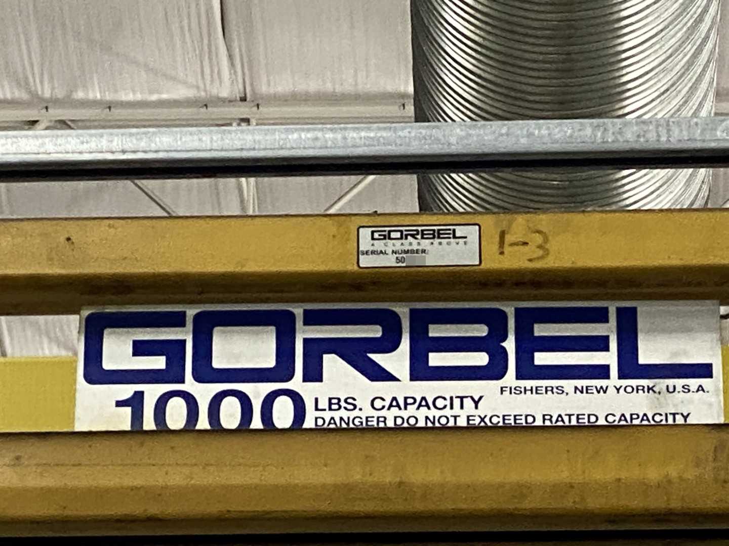 Gorbel Freestanding Workstation Bridge 1000 Lbs. Max Capacity 24' x 40' x 12' TS w/ Coffing JLC10163LCX 1/2Ton Hoist. 460V, 3-Phase, 1/2 HP