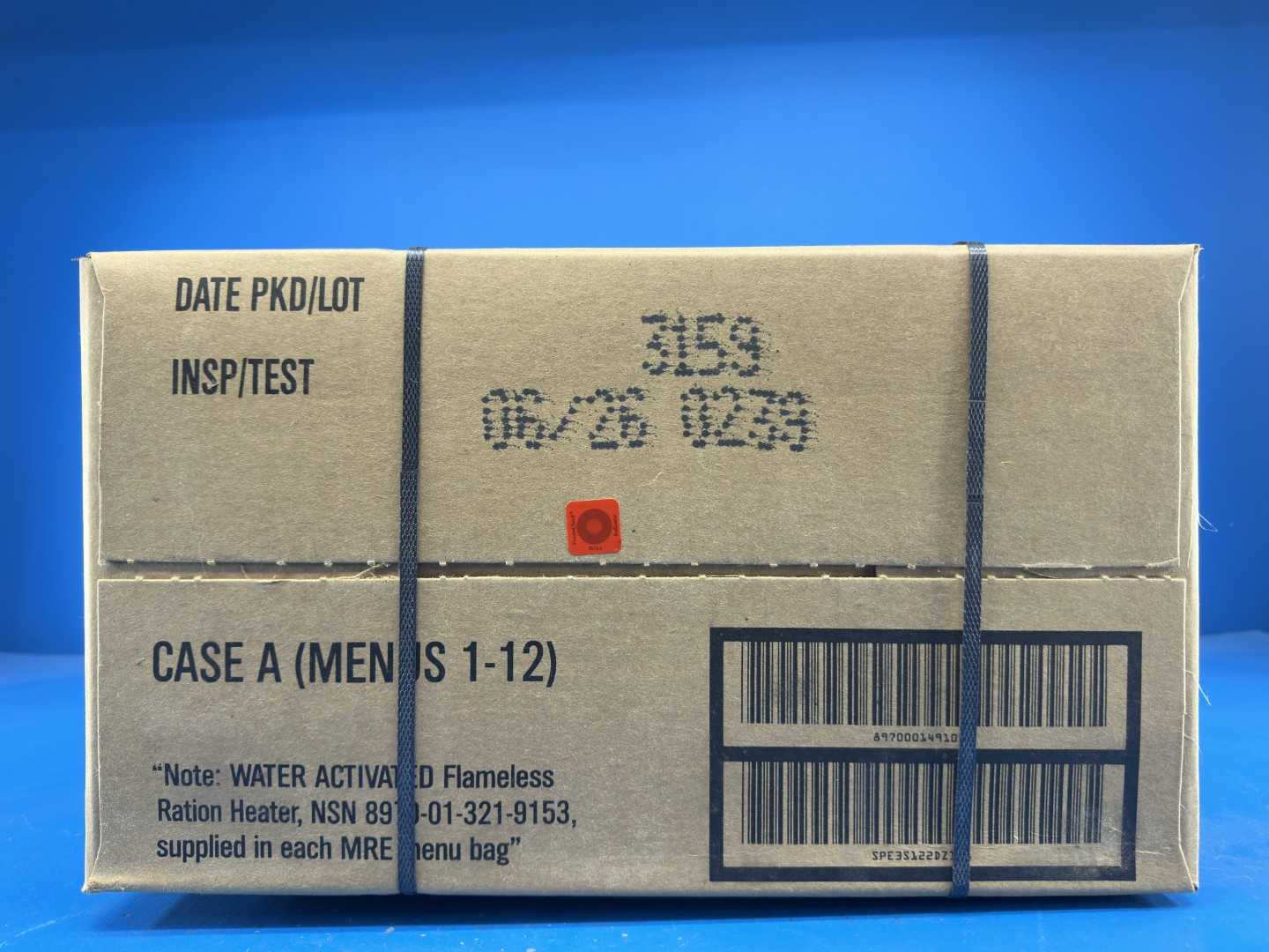 06.26 MRE Pallet FREE SHIP U.S. Military MRE - Case A&B MRE 48 Cases (12 meals per case) Ready to Eat Meals