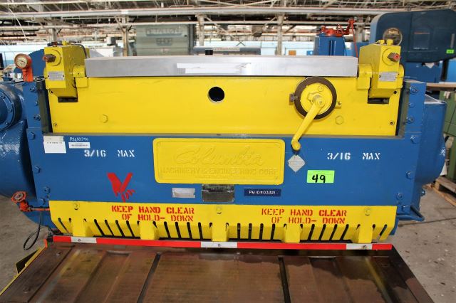 Columbia 0604L Metal Shear - 3/16" x 52" Blade, 7 Gauge - Heavy-Duty Industrial Cutting Machine