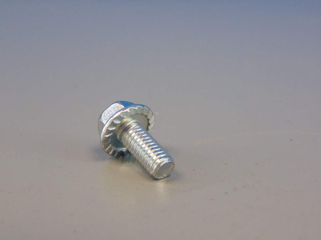 #10-32X 1/2" Machine Screw Hex Head Indented Hexagon Washer Zinc Plated (100)