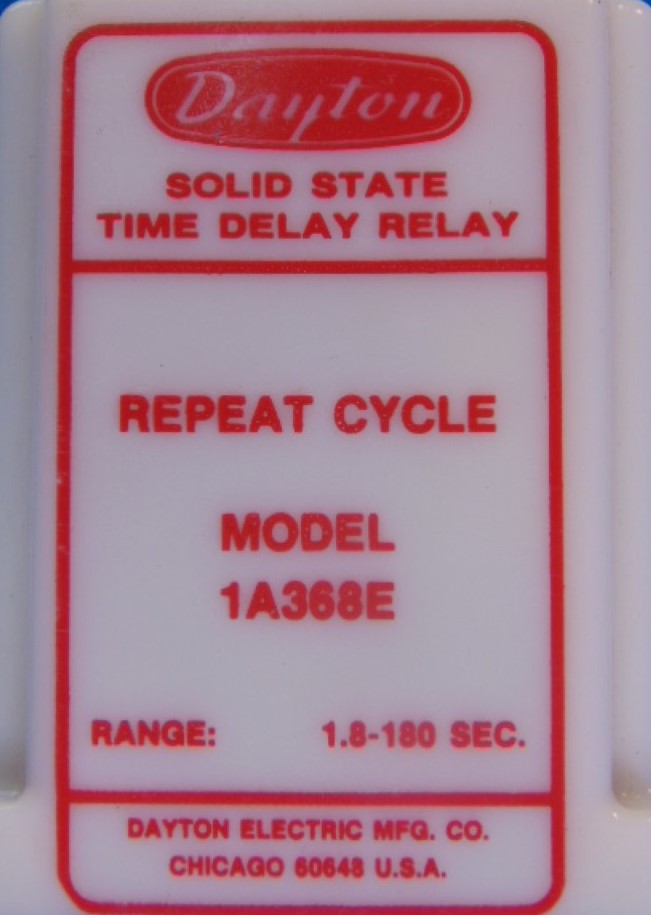 DAYTON 1A368E SOLID STATE TIME DELAY RELAY 120V 10AMP