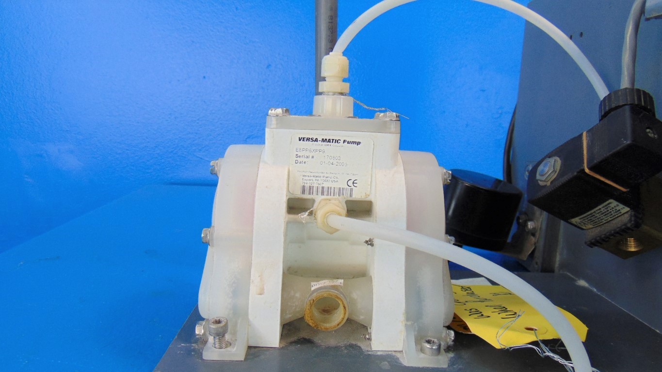 Versa-Matic E8PP6XPP9 Air Operated Double Diaphragm Pump 3/8" Inlet Port, 1/4" Outlet Port, 6.8 Max GPM, Polypropylene