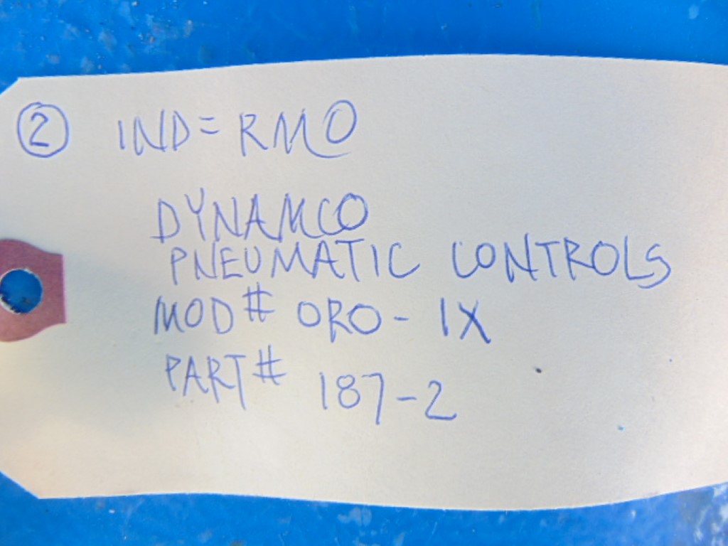 DYNAMCO ORO-1X 187-2 PNEUMATIC CONTROL VALVE