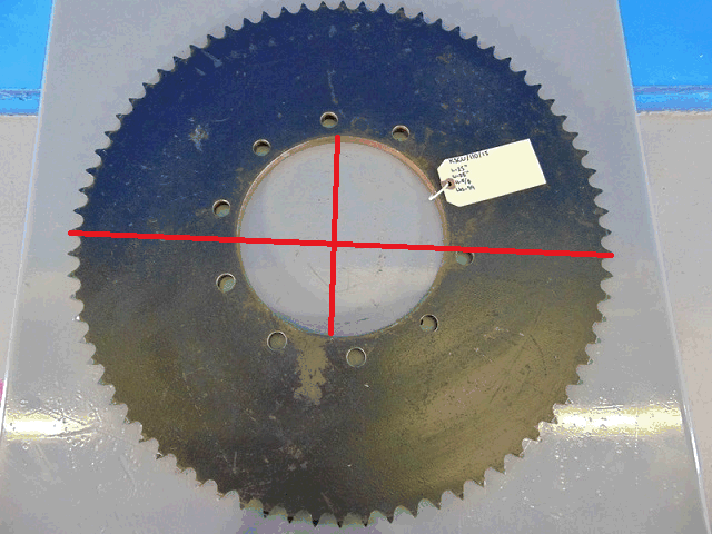 Sprocket 25" Diameter for Radial Stacking Conveyor 10 hole bolt, 72 teeth