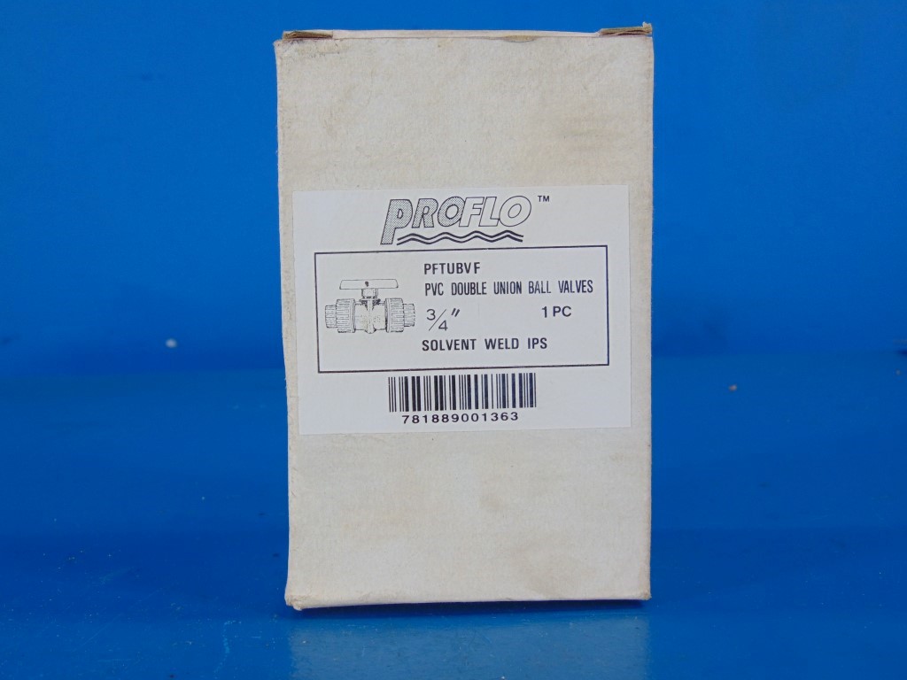 Proflo PFTUBVF PVC Double Union Ball Valve  3/4" 