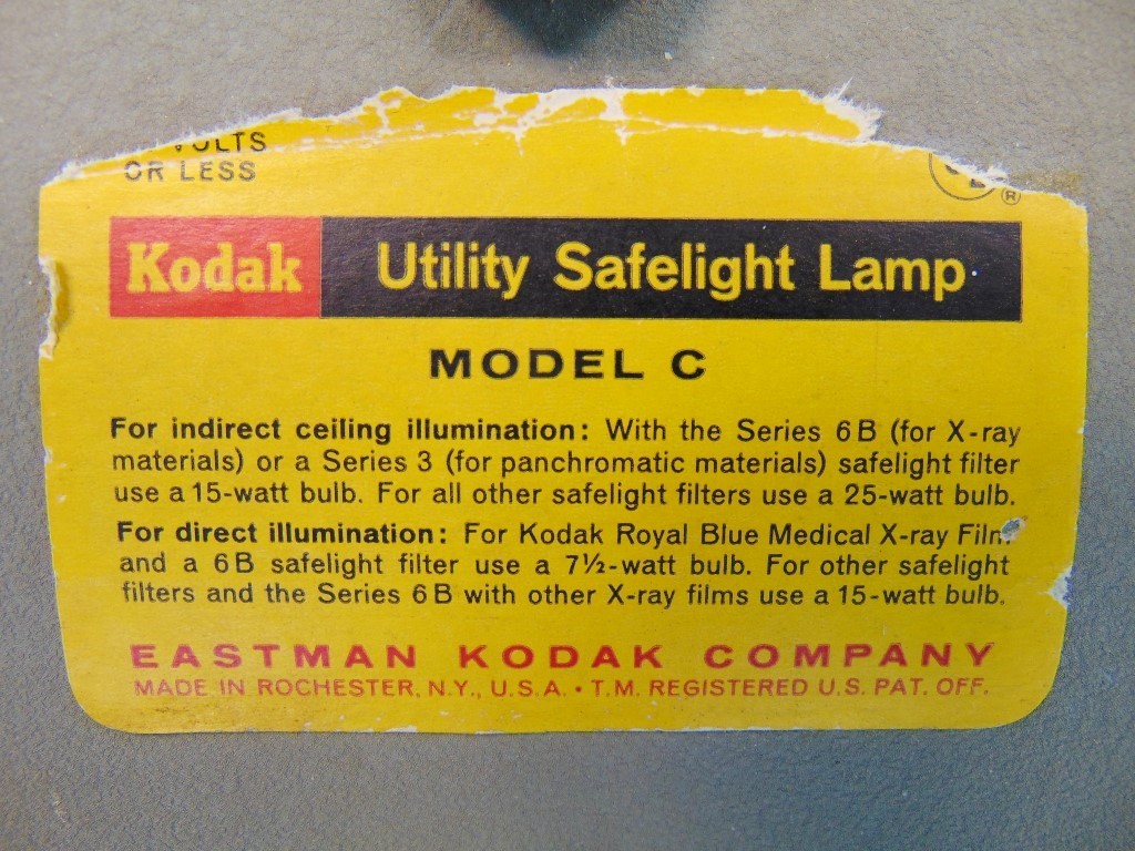 KODAK UTILITY SAFELIGHT LAMP MODEL C | Vintage | Amber Filter 0A for Darkroom