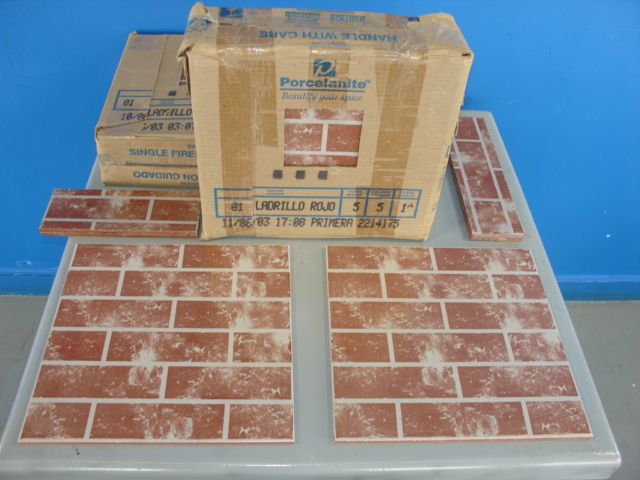 1 Box PORCELANITE RED BRICK CERAMIC TILE 13"x13" Nominal (14pcs 15.86 sqft)