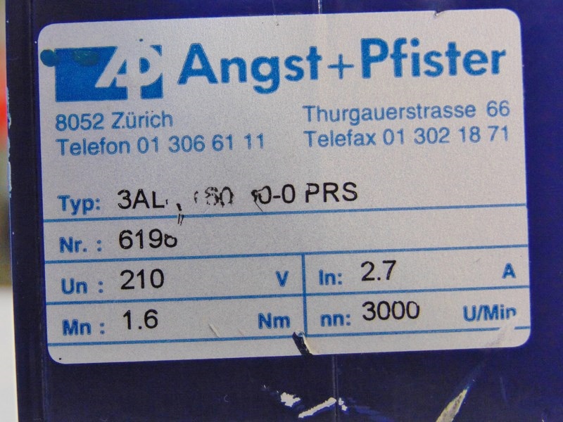 Angst Pfister 3AL-0600-0 PRS  Servo Motor