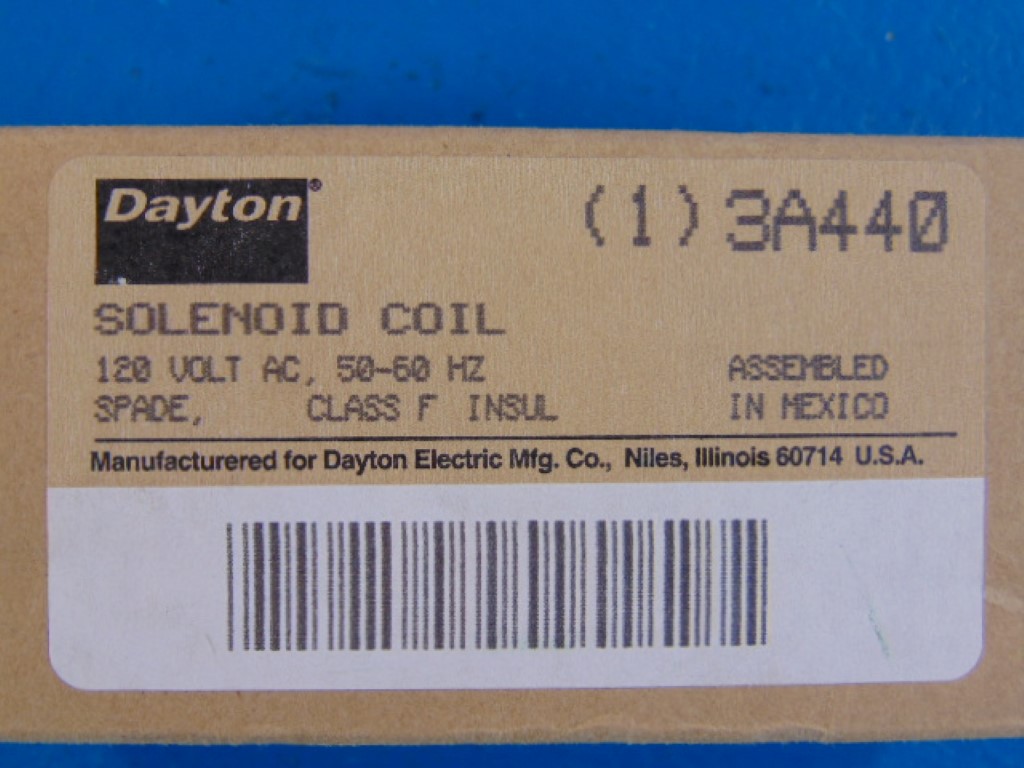 DAYTON 3A440 SOLENOID COILS 120V 17-12W 50/60HZ