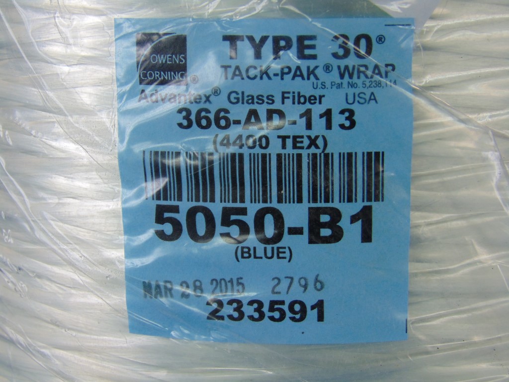 Owens Corning Type 30 Tack-Pak Wrap 366-AD-113 Advantex Glass Fiber 4400 TEX