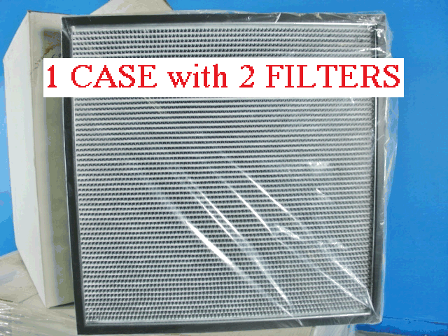 Qty of 2 - Dayton Air Filter 9NDG8 24x24x5.88 99.97% @0.03 Micron, SCFM 400