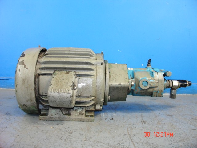 7.5hp Baldor 09E90-29 motor w/Sperry Vickers PVB10-RSY hyd pump & gear box