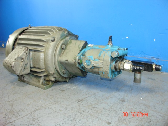 7.5hp Baldor 09E90-29 motor w/Sperry Vickers PVB10-RSY hyd pump & gear box