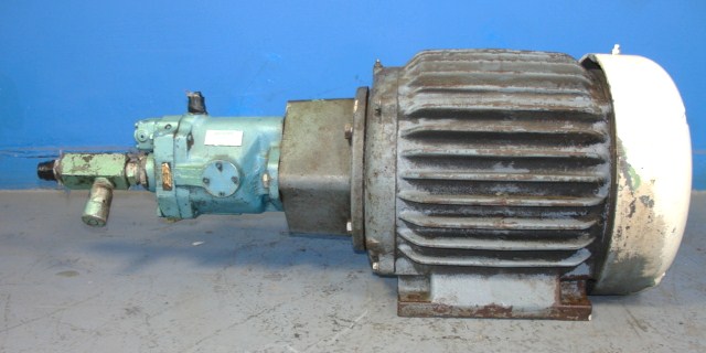 7.5hp Baldor 09E90-29 motor w/Sperry Vickers PVB10-RSY hyd pump & gear box