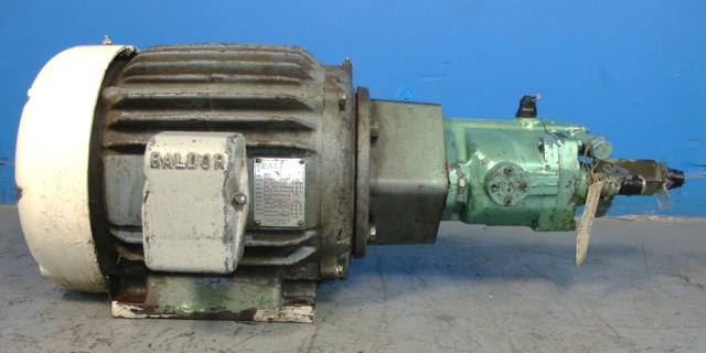 7.5hp Baldor 09E90-29 motor w/Sperry Vickers PVB10-RSY hyd pump & gear box