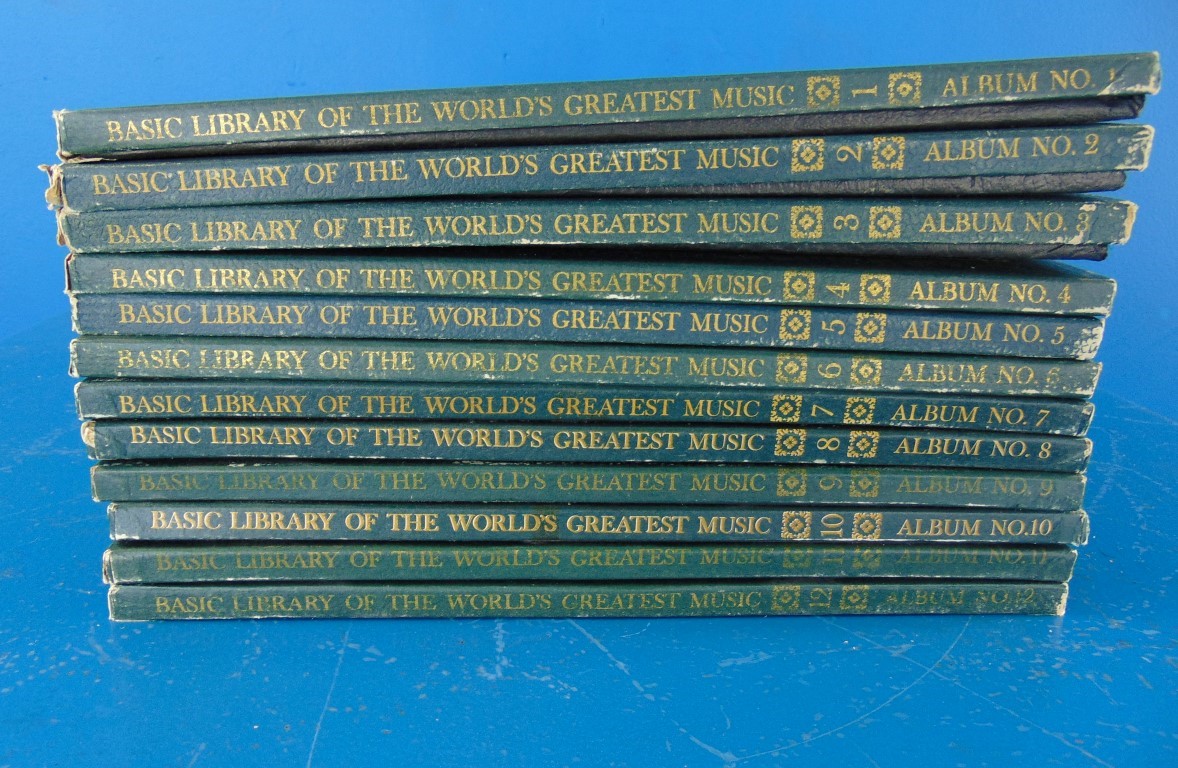 Basic library of worlds greatest music 1-12 & 8 assorted vinyl recordings