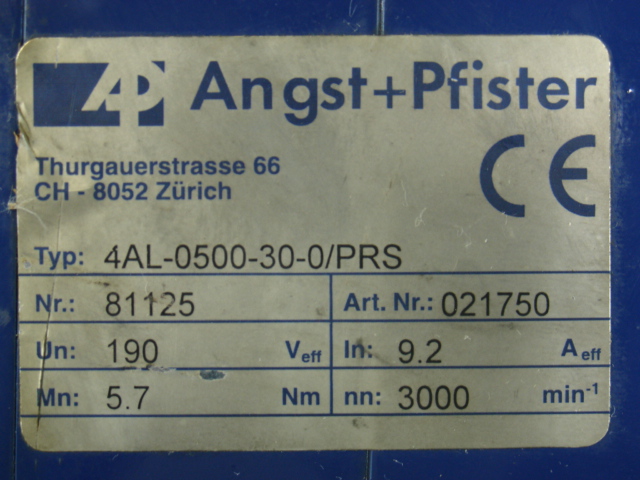 Angst+Pfister 4AL-0500-30-0/PRS Servo Motor