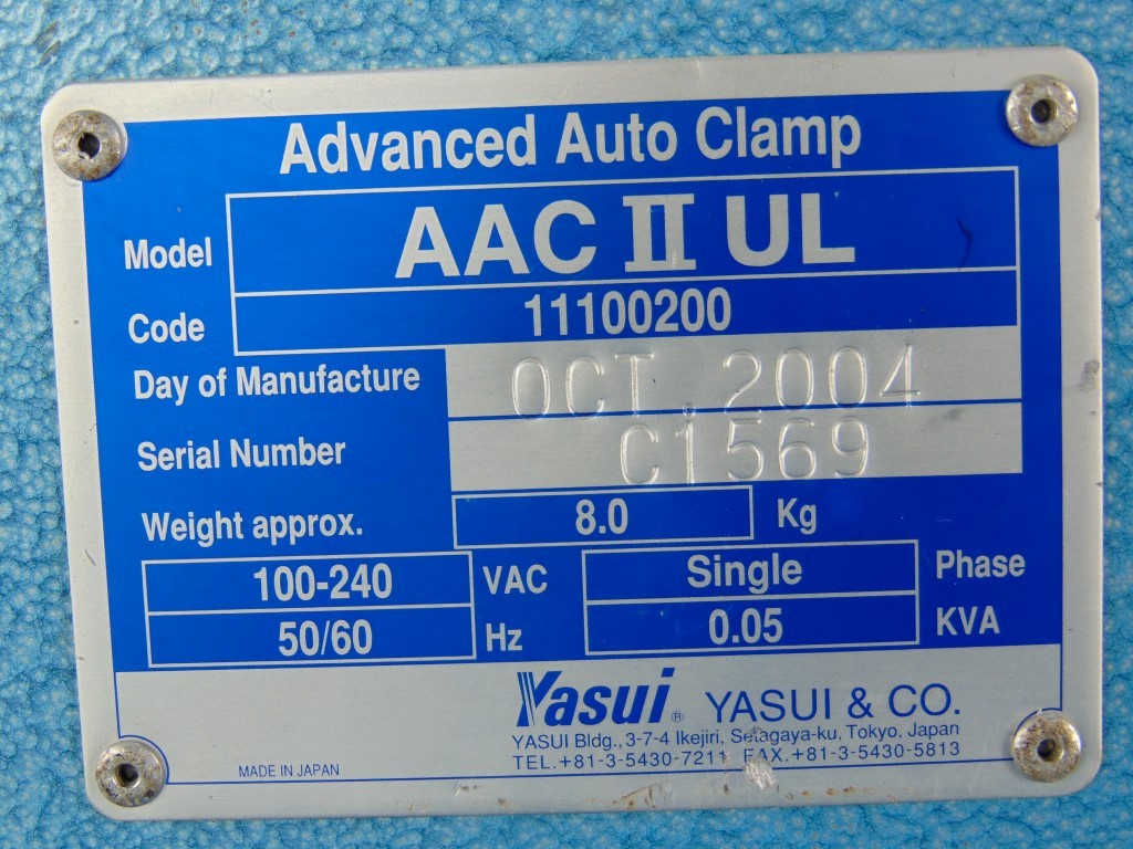 Yasui Vacuum Wax Injector w/ digital controller & Auto Clamp AAC II UL jewelry 