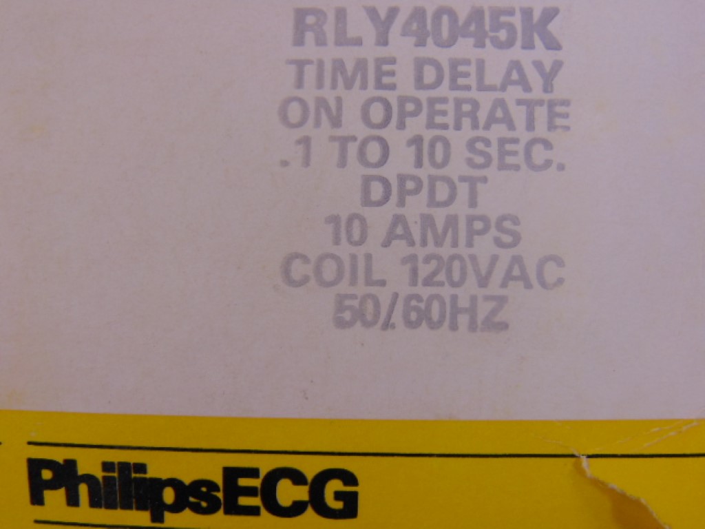 PHILIPS ECG 4045K TIME DELAY RELAY  10AMP 120V 50/60HZ