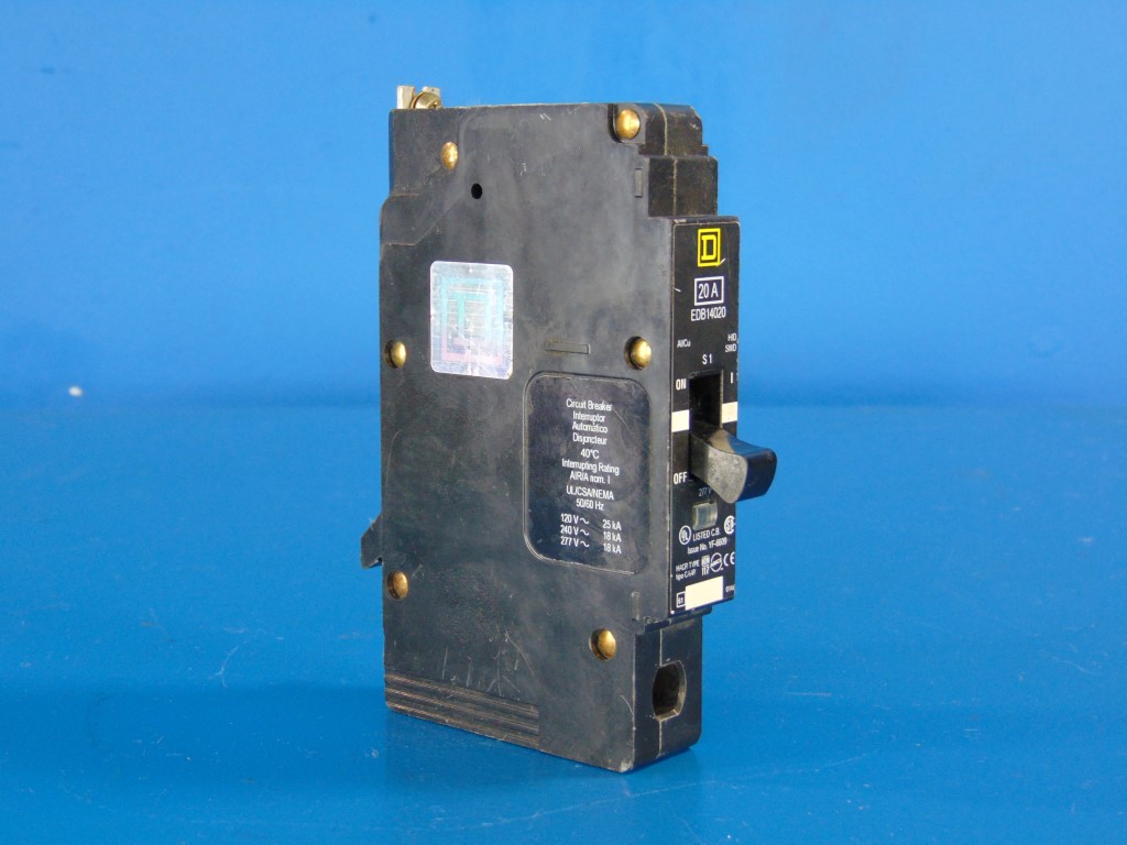 Square D EDB14020 Circuit Breaker 20Amp  120v, 240v, 277v