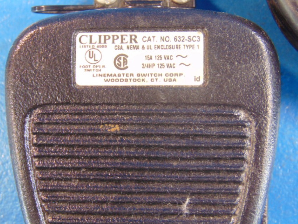 CLIPPER 632-SC3 FOOT SWITCH, 15A 125V