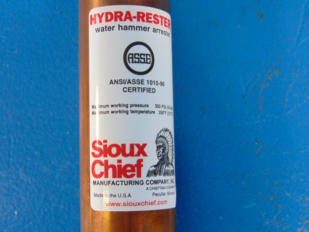 Sioux Chief 652-A Water Hammer Arrester Size A 1/2" Thread MIP Hydra-Rester 