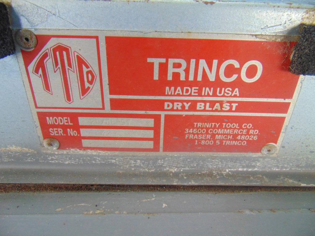 Trinco 20/88-ST Dry Blast Sandblast Cabinet without Glass and Stand