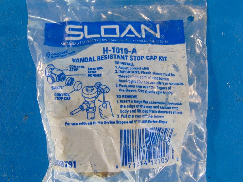 Sloan Vandal Resistant Stop Cap Kit H-1010-A 3308791