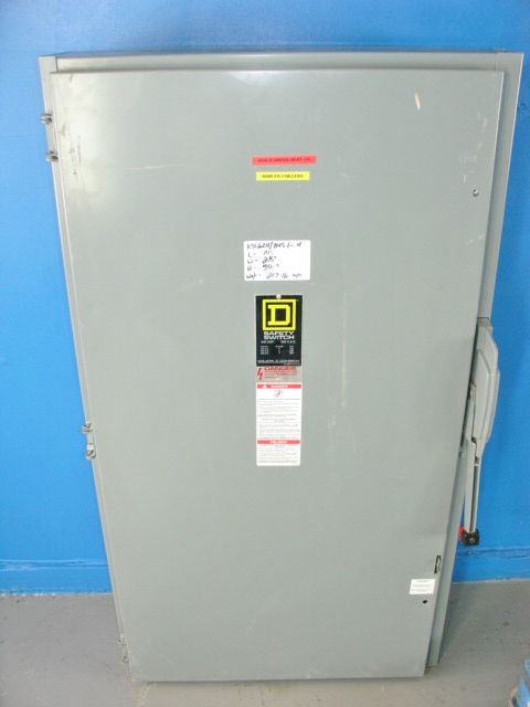 400 AMP Square D HU365 Safety Switch 600V 350hp - Type 1 enclosure
