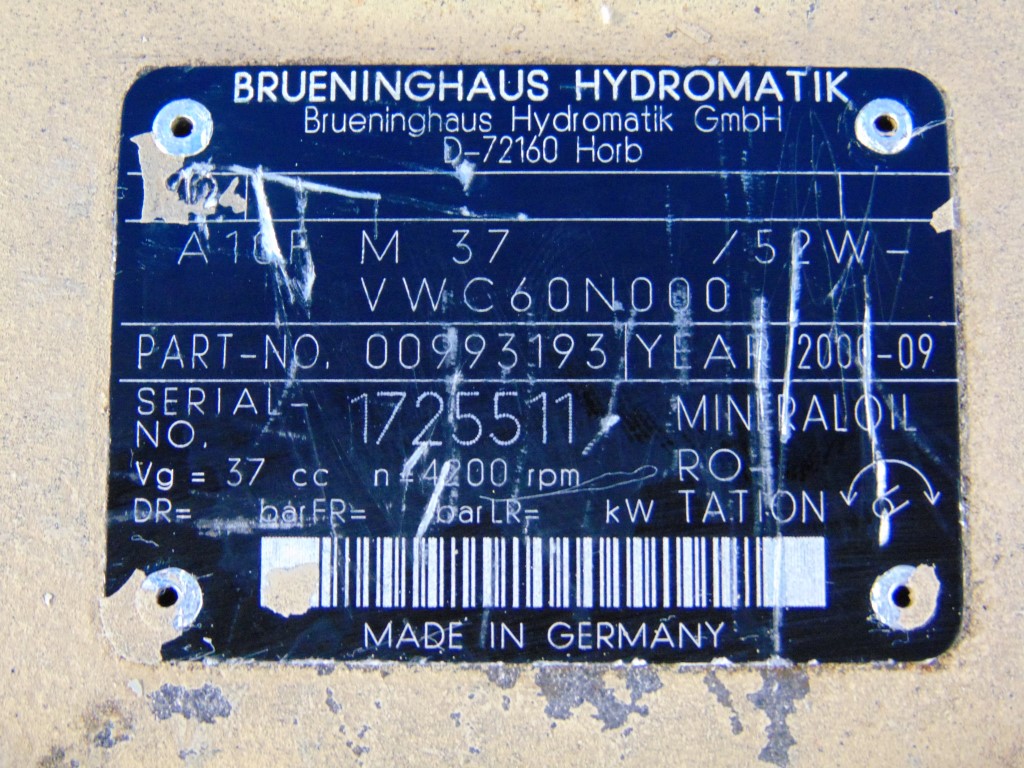 Brueninghaus Hydromatik A10f D-72160 37cc 4200rpm Hydraulic Pump 