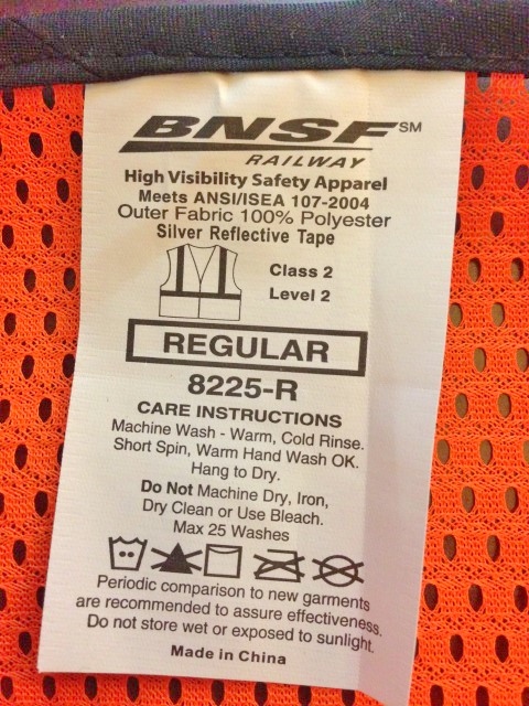 NEW in BOX BNSF Railway Safety Vest Large (Regular)