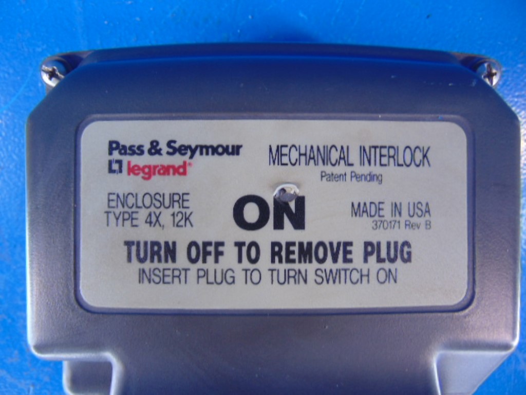 PASS & SEYMOUR PS4100MIR9-W 100AMP 240V 25HP MECHANICAL INTERLOCK