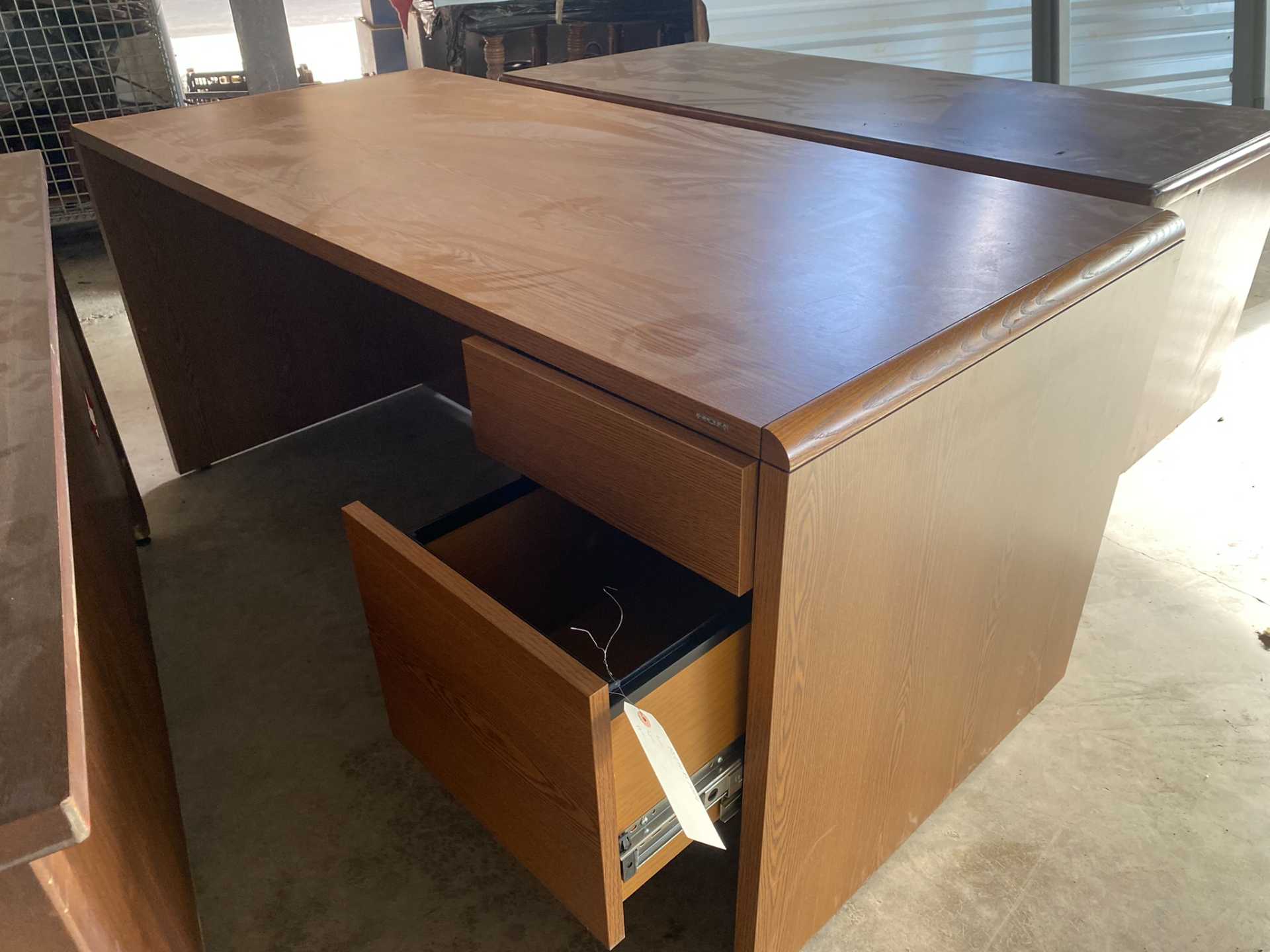 30 x 66” two drawers Pine Wood Desk