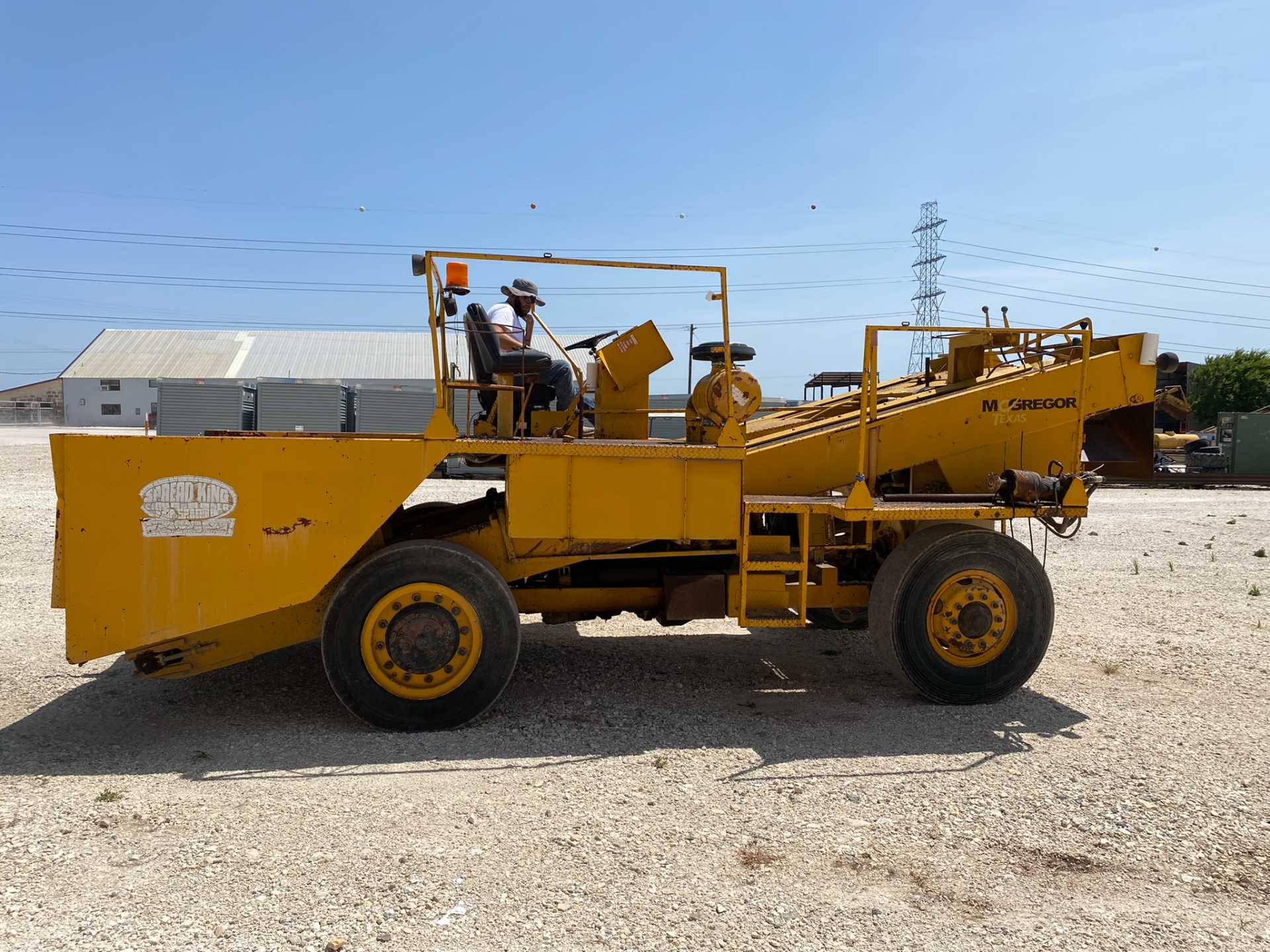 USED W.H. Manufacturing Spread King WH Chip Spreader w/hopper attachment 1385.2 Hours