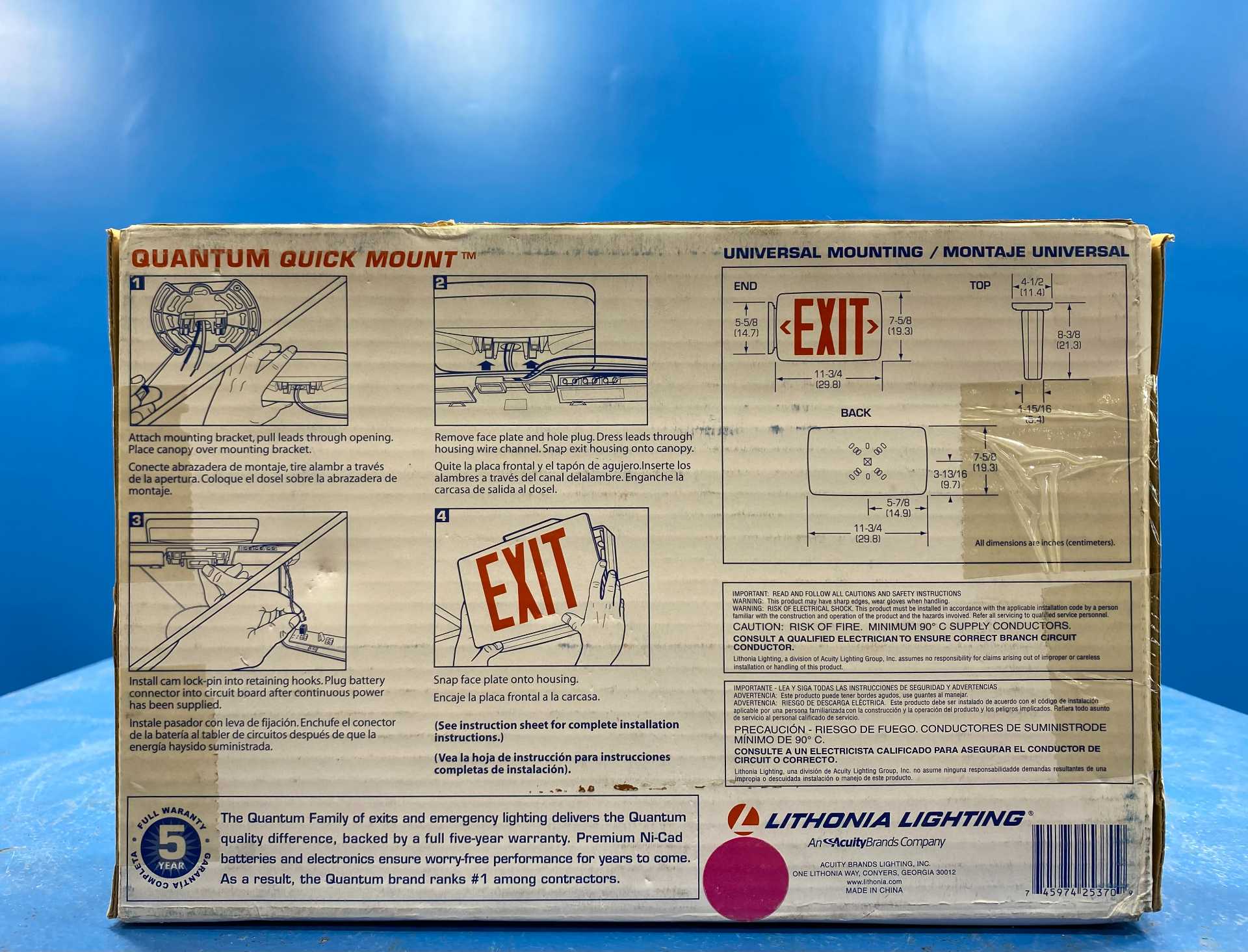 Lithonia Lighting LED Exit sign w/NI-CAD Battery Back-up