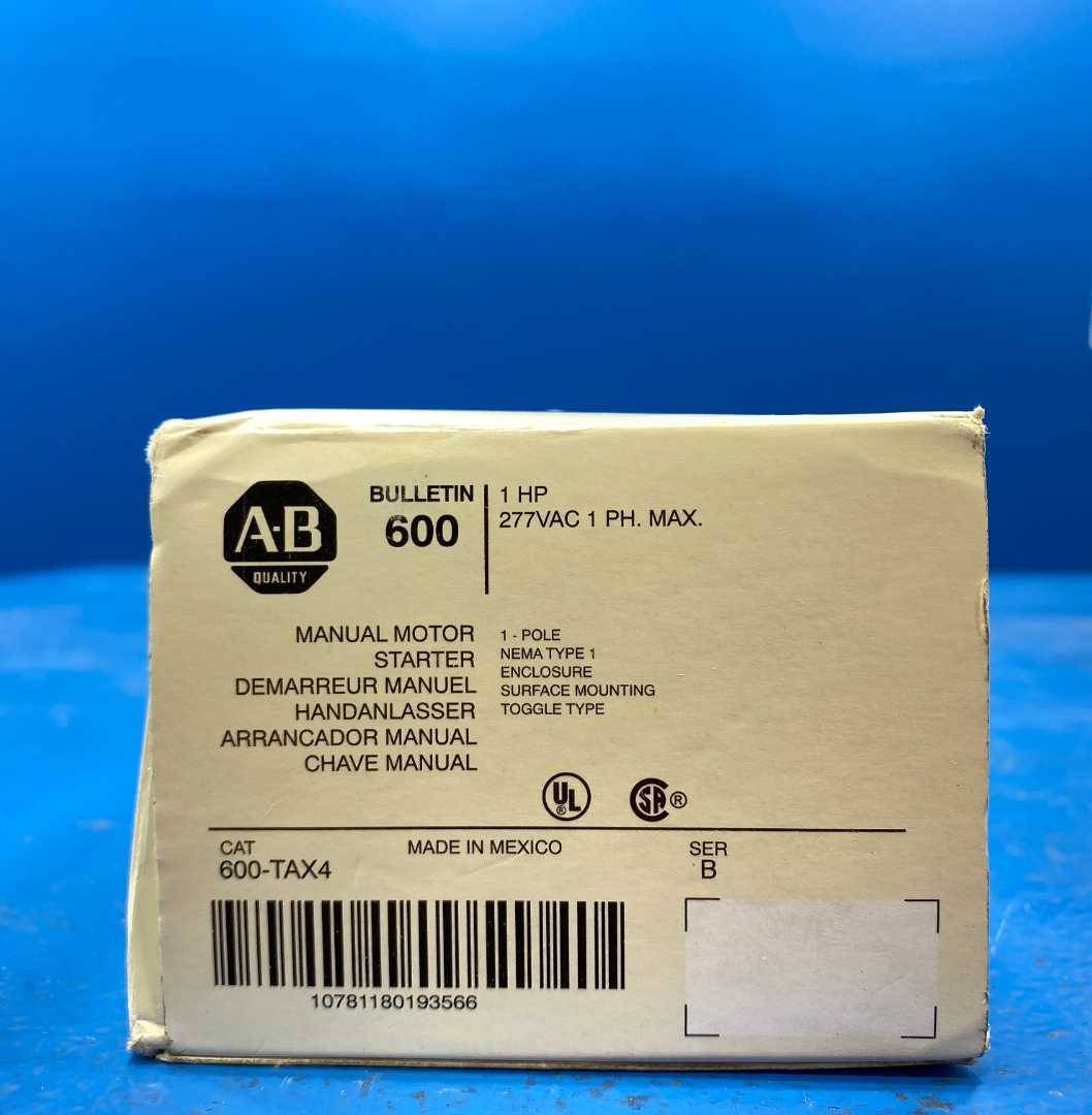 Bulletin 600 Allen Bradley Manual Motor Starting Switch 