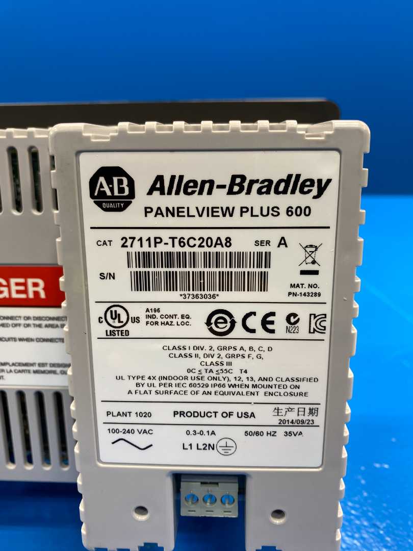 Allen Bradley 2711P 6" Graphic Terminal PanelView Plus 600