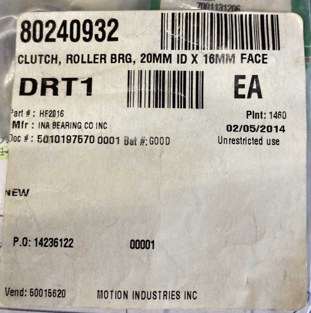 Rolling Bearing, 20MM ID x 16mm Face 