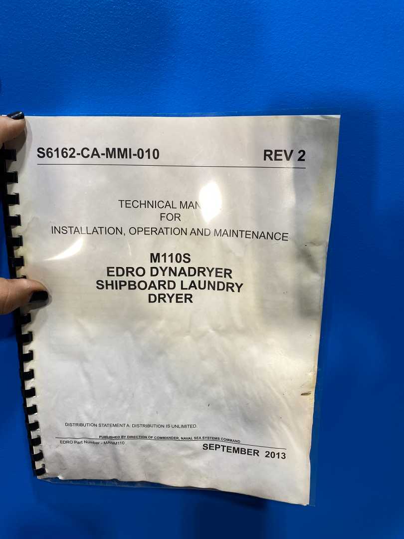 2014 Edro Dyna M110S Steam Dryer - 110 lb Capacity, 3-Phase 440V - Industrial Laundry Dryer with Manual
